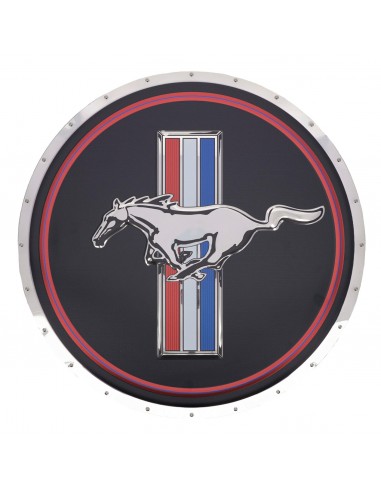 Ford Mustang Round Tribar Metal Wall Sign les muscles