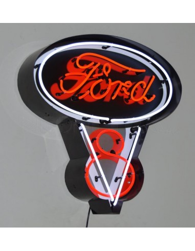 Ford V8 Led Flex-Neon Sign In Steel Can destockage