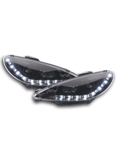 PH1023 PHARES DAYLIGHT AVEC FEUX DE JOUR POUR PEUGEOT 206 (TYPE S16) ANNÉE: 98- NOIR les muscles