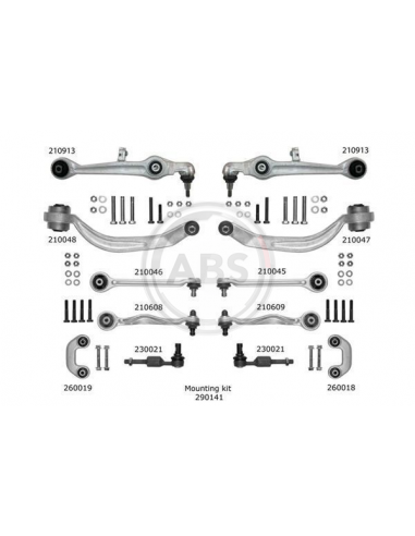 ABS 219902 KIT DE BRAS DE SUSPENSION AUDI A4 B6, A4 B7, A6, VW PASSAT B5 de pas cher